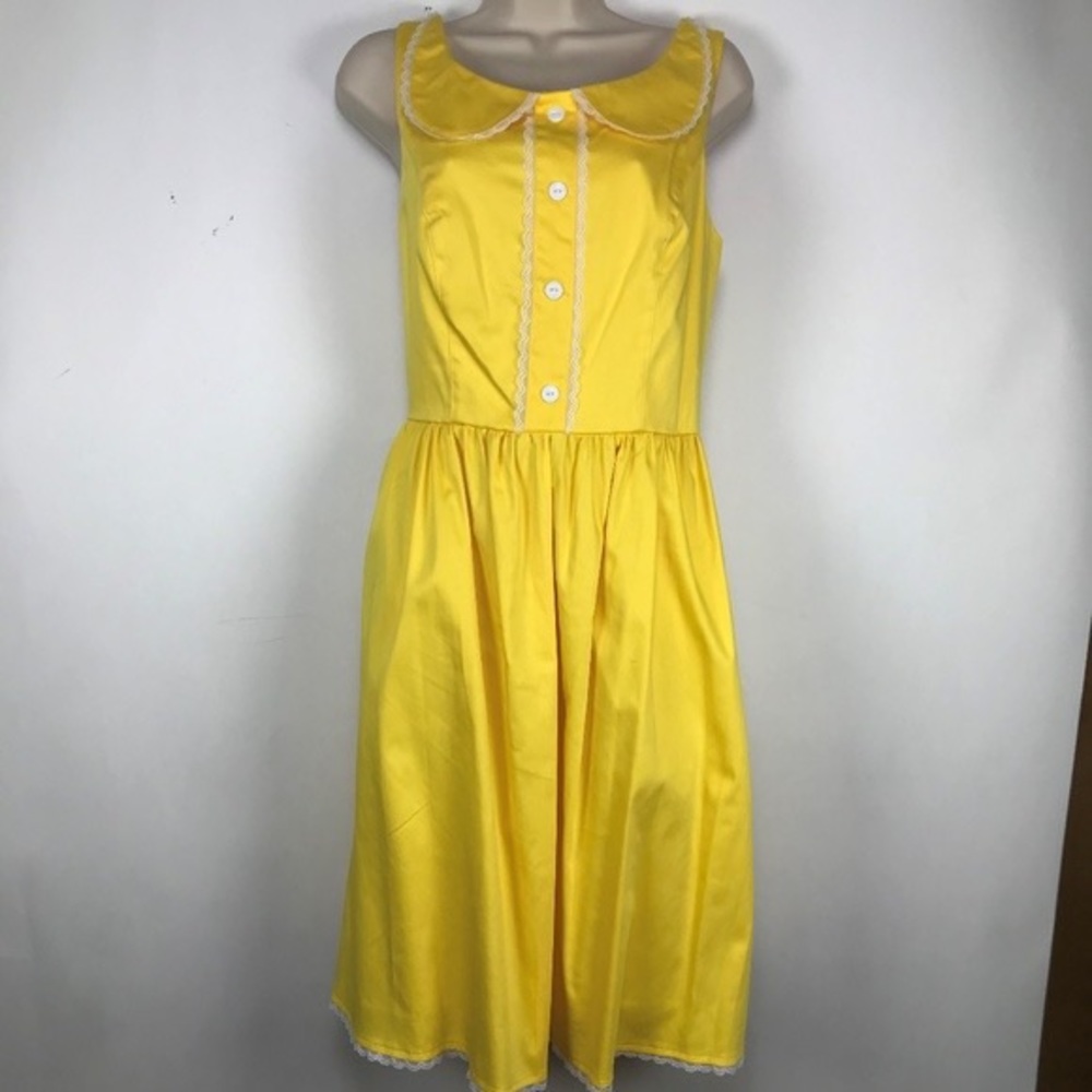 Rock Steady Sunny Yellow Collar New Girl Style ModCloth Dress